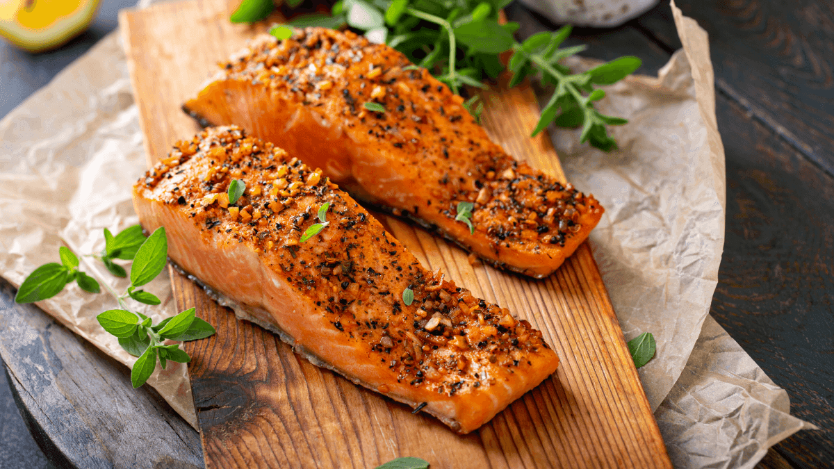 Salmão na air fryer