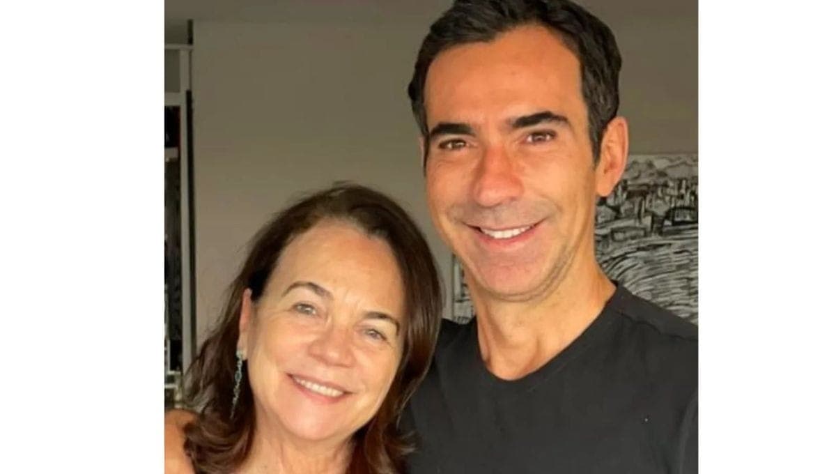 César Tralli com a mãe, Edna Tralli