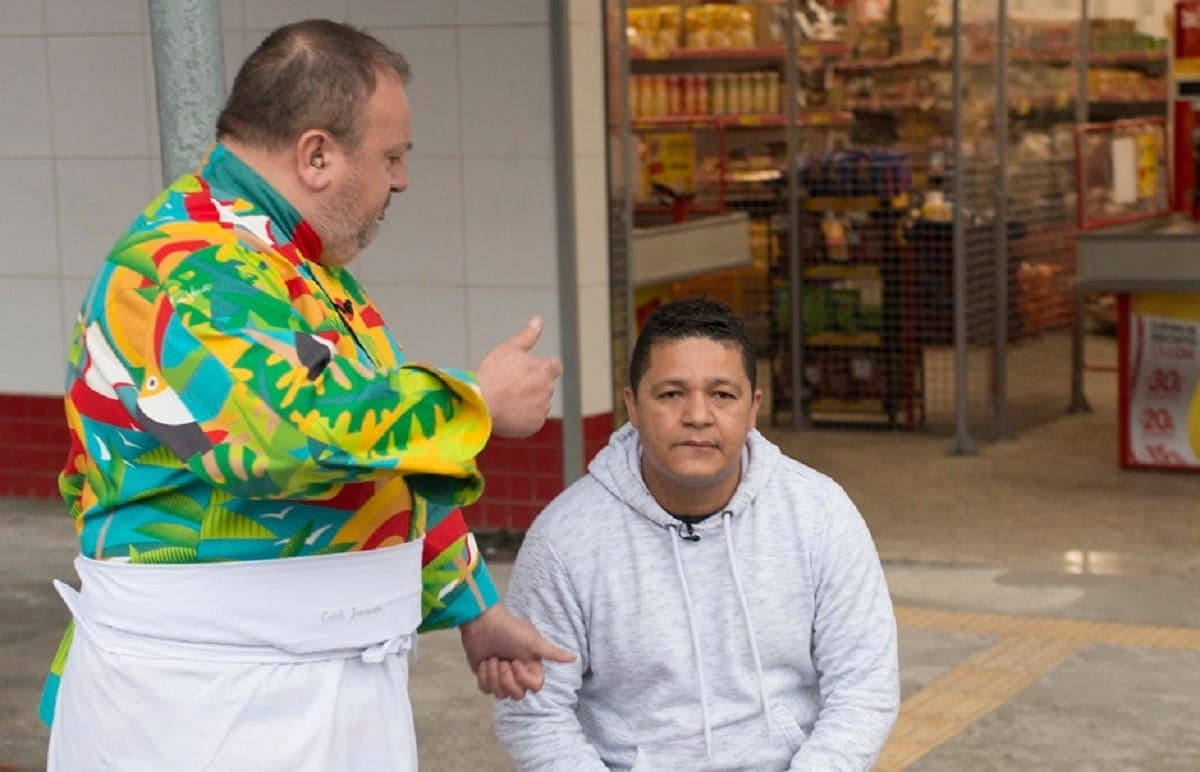 Erick Jacquin e Fábio, proprietário do Pé de Fava 