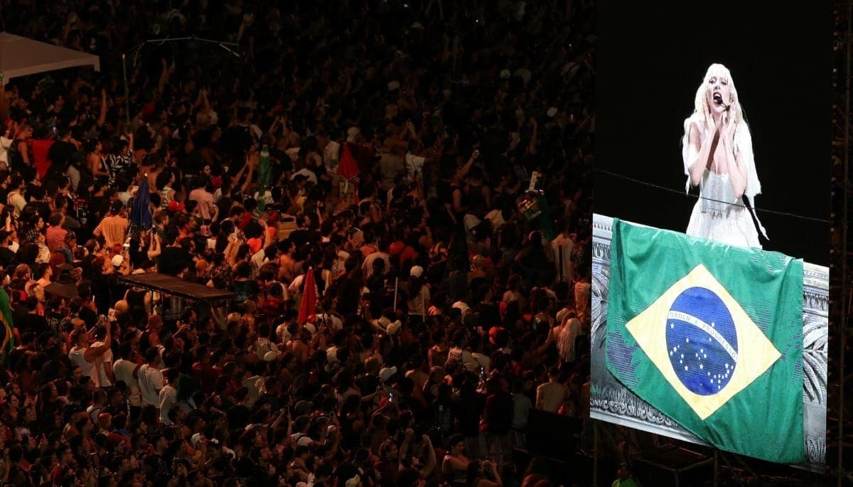 Lady Gaga faz show na praia de Copacabana