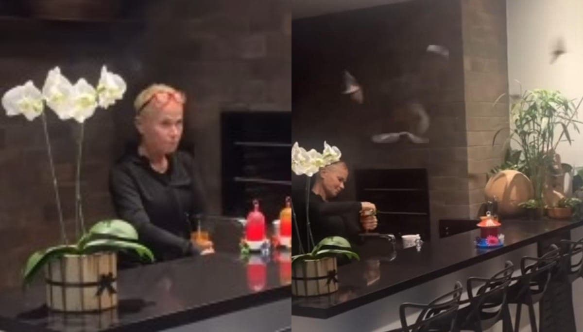 Xuxa alimenta morcegos em sua casa
