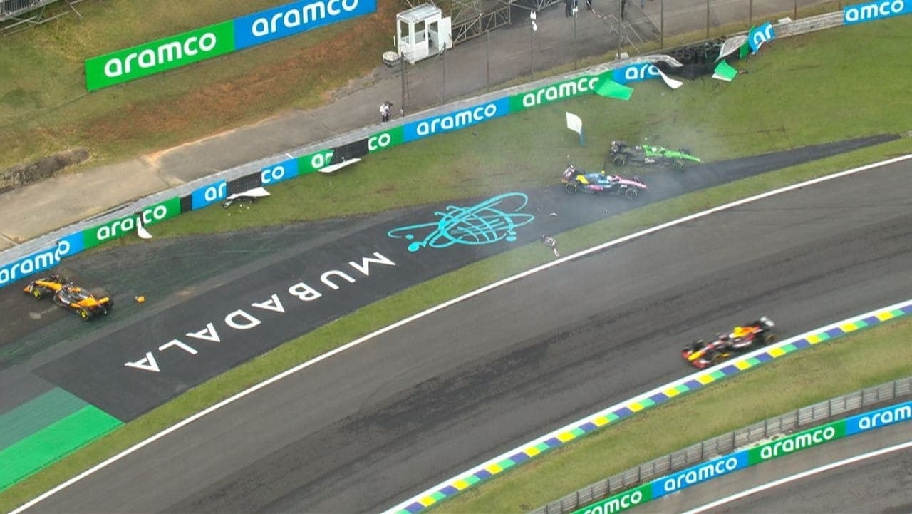 Oscar Piastri, Nico Hülkenberg e Franco Colapinto se acidentam na corrida sprint do GP de São Paulo