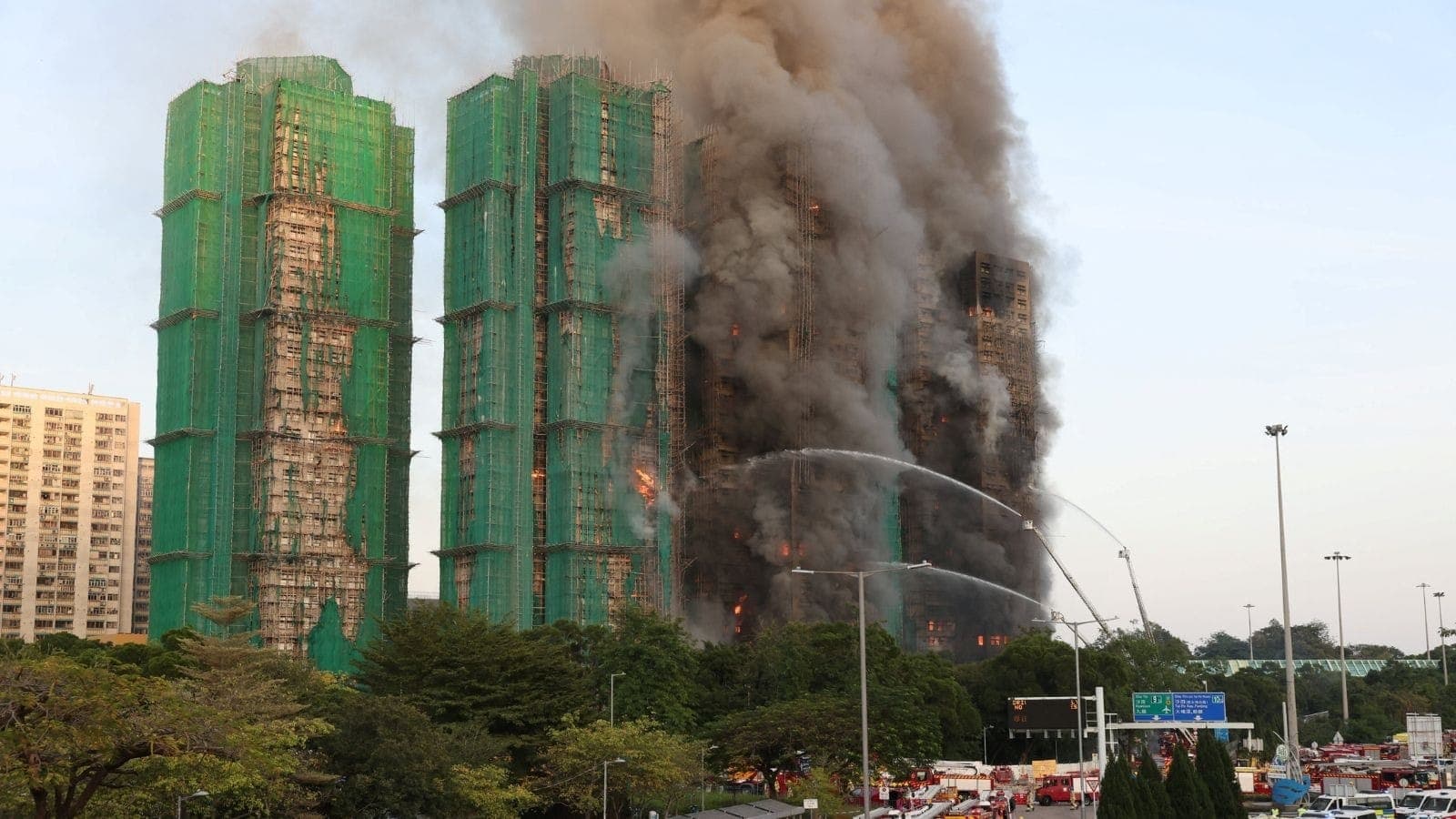 Incêndio em prédios em Hong Kong 