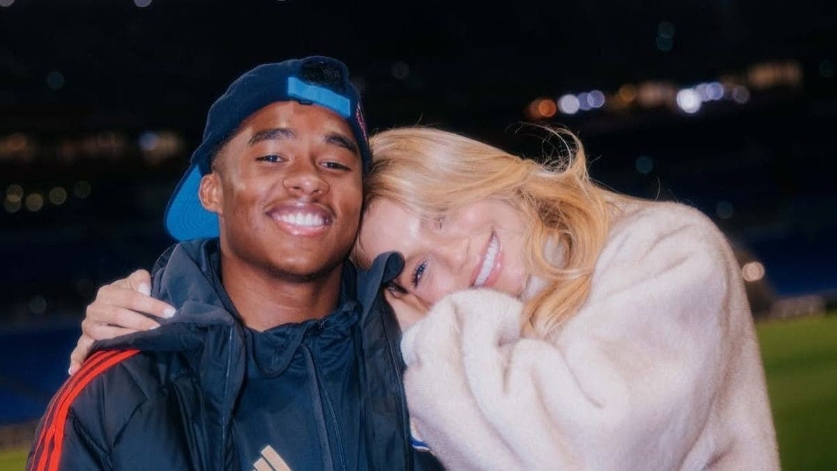 Gabriely e Endrick, após jogo do Lyon