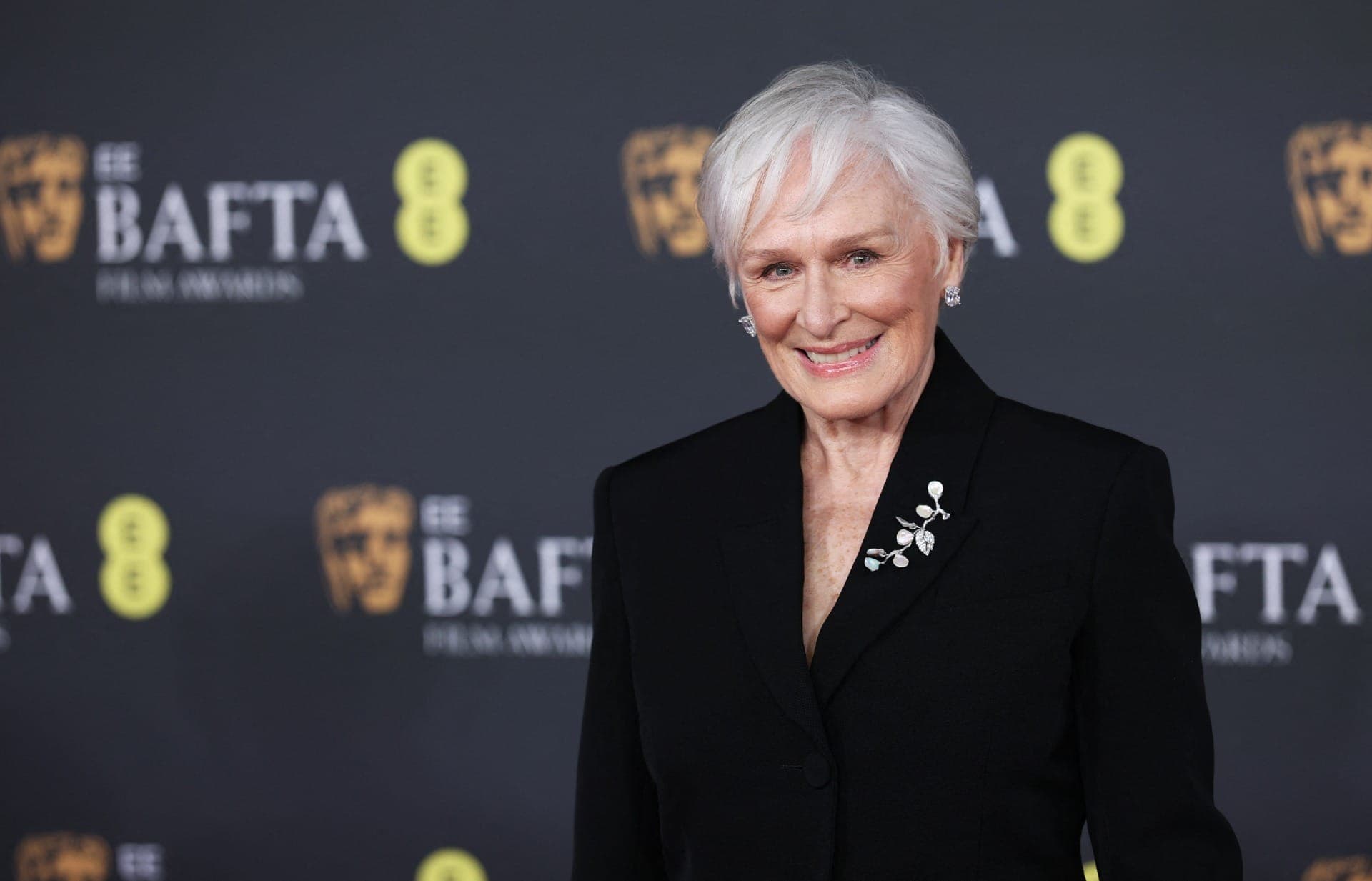 Glenn Close no tapete vermelho do BAFTA