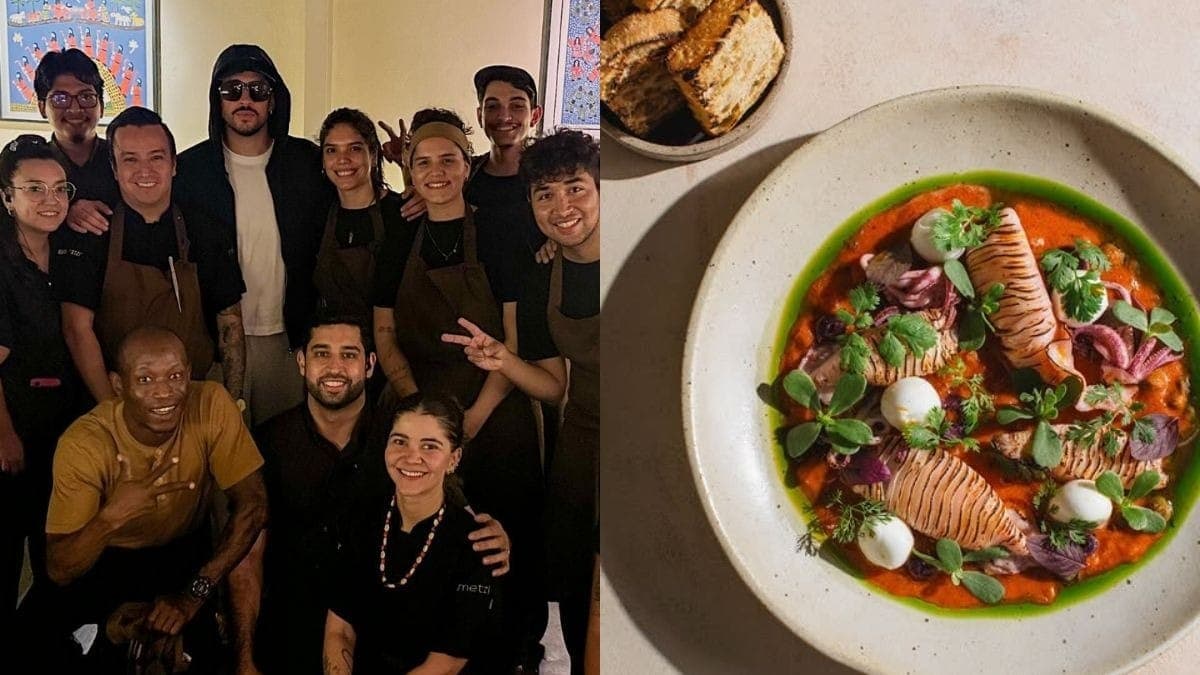 Bad Bunny tira foto ao lado de equipe do Metzi