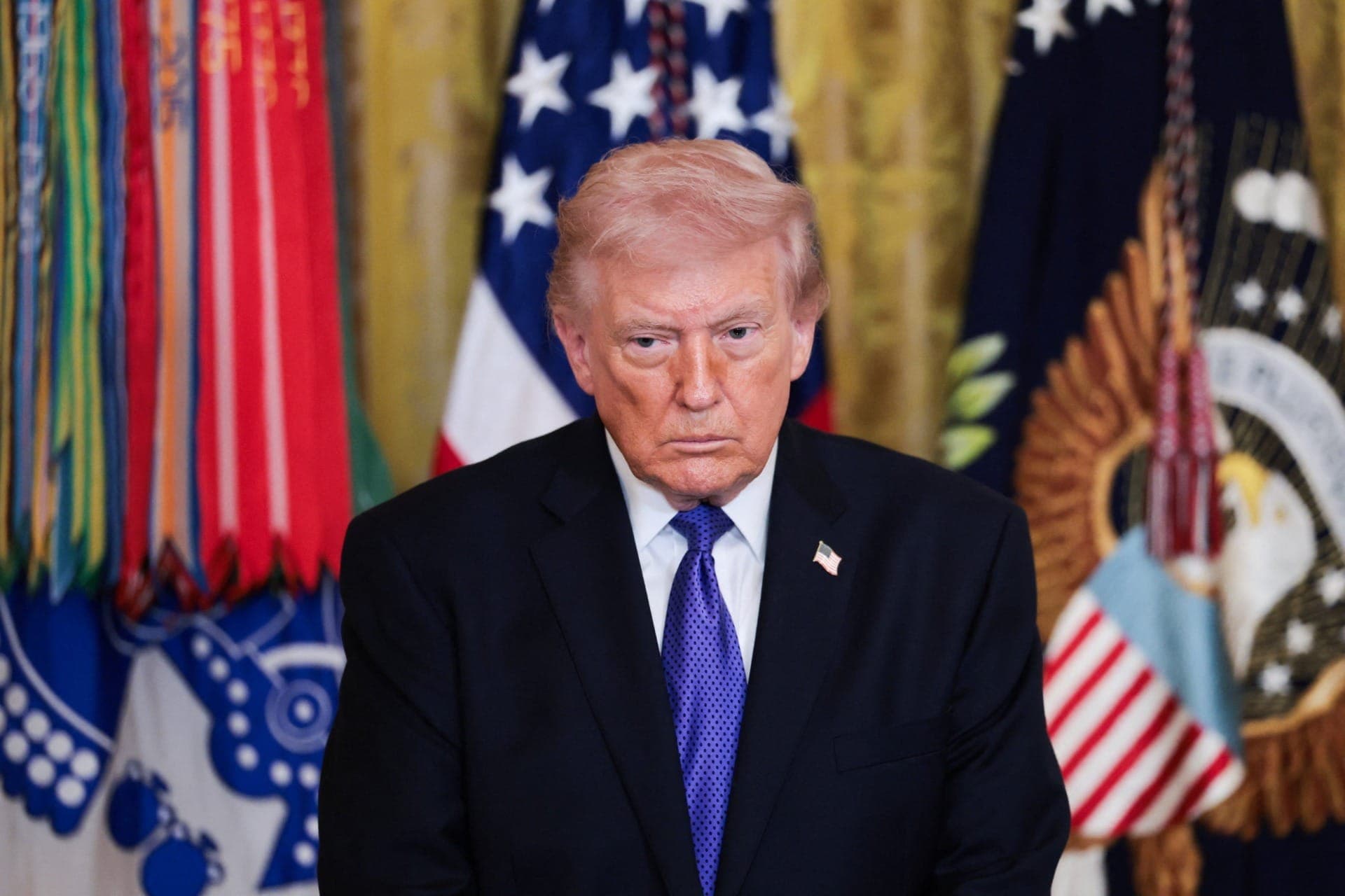 Donald Trump em cerimônia na Casa Branca