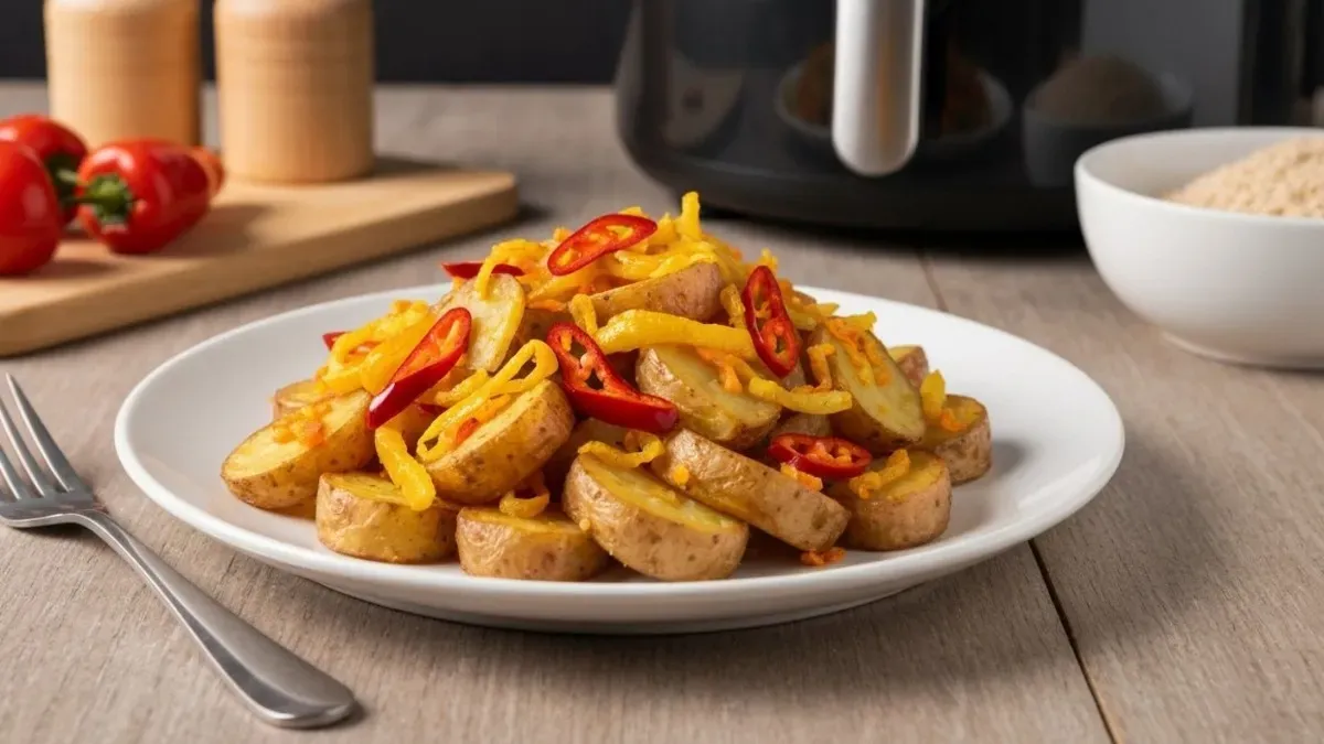 Batata com pimentão na airfryer