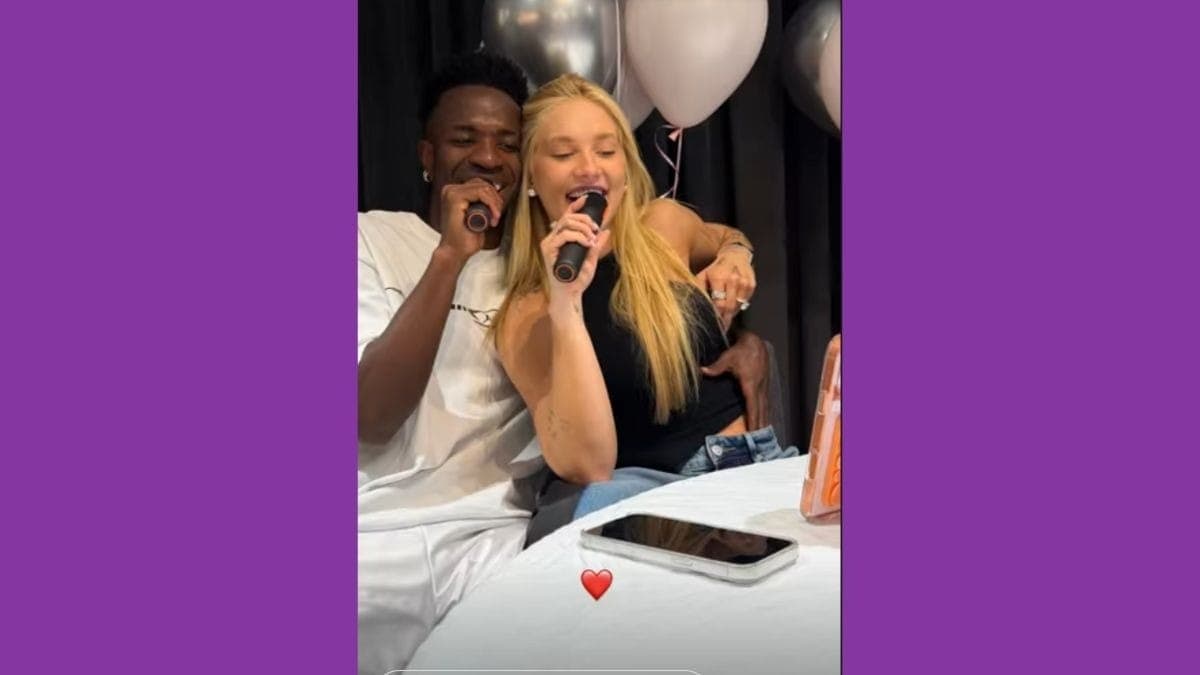 Vini Jr. com Virginia Fonseca em story romântico
