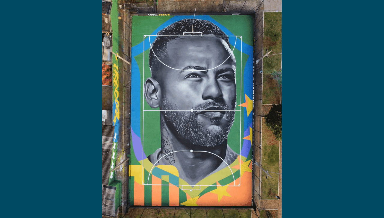 Neymar ganha pintura em quadra pública