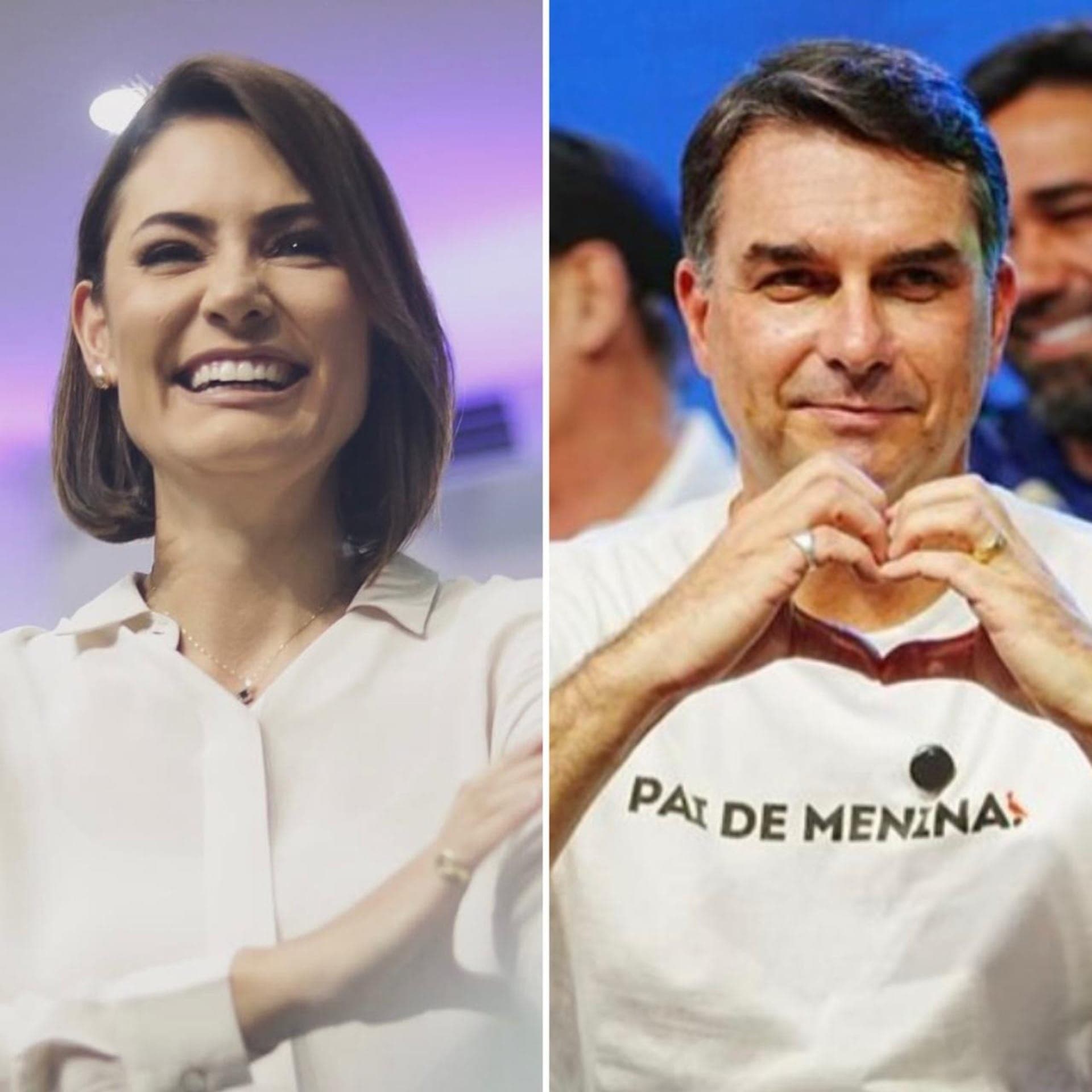 Michelle e Flávio Bolsonaro