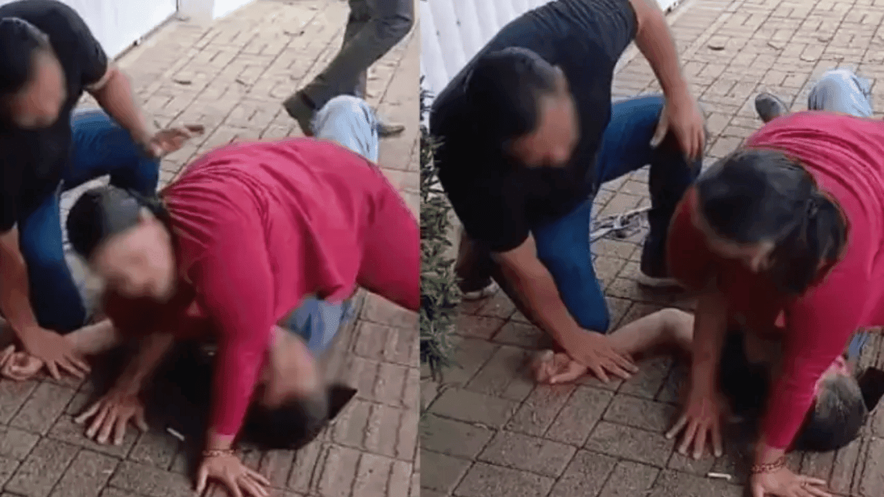 Homem apalpa mulher e leva mata-leão da amiga dela