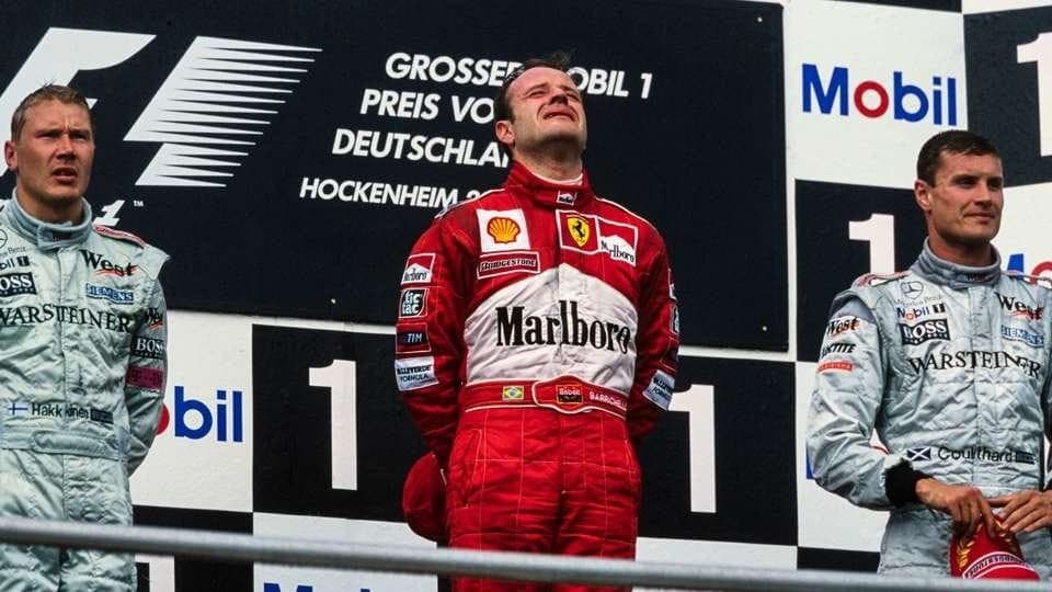 Primeira vitória de Barrichello na Fórmula 1 veio após largada no fundo do grid em Hockenheim