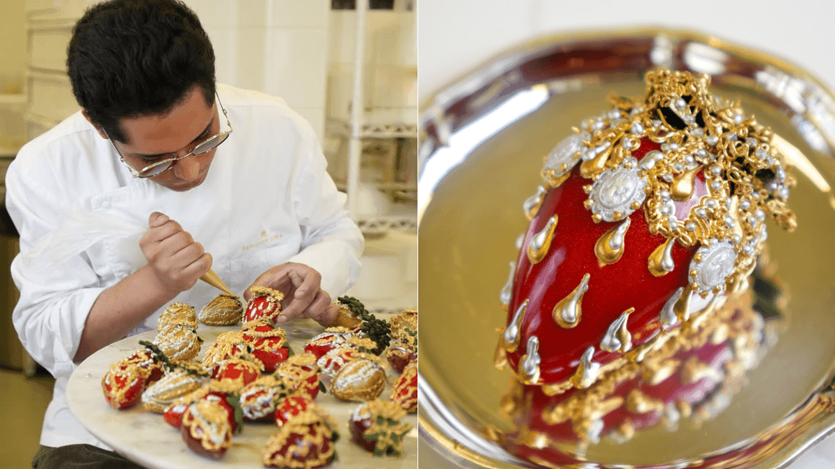 Confeiteiro vende morango de amor de luxo a R$ 2 mil