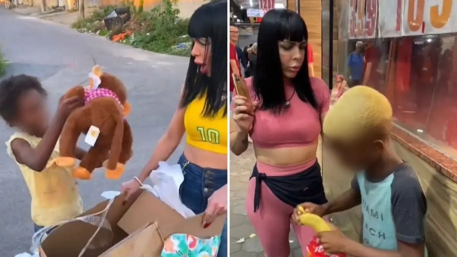 Influenciadoras deram macaco e banana para crianças negras