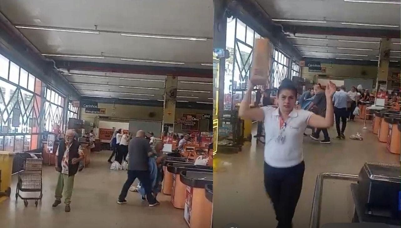 Pessoas no supermercado ficaram muito assustadas