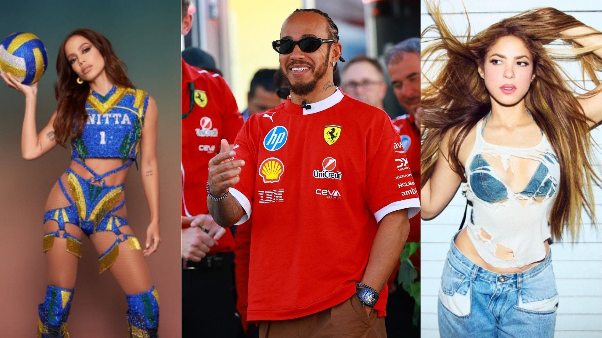 Lewis Hamilton teve affairs com Anitta e Shakira
