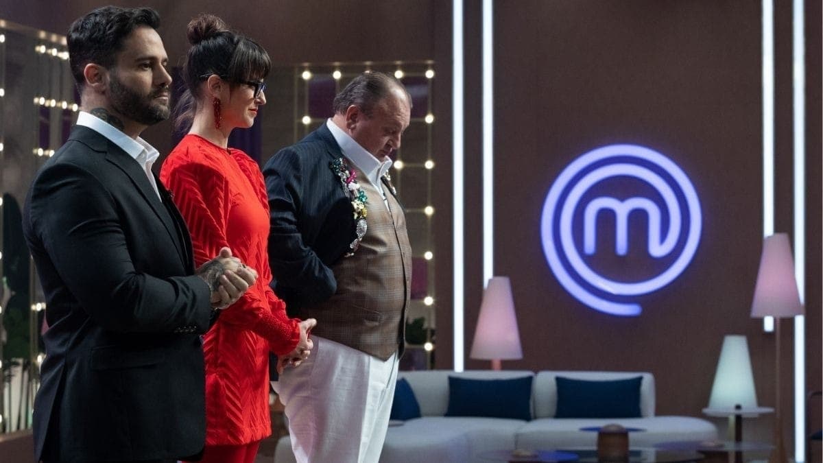 Diego Lozano, Helena Rizzo e Erick Jacquin na final do MasterChef Confeitaria