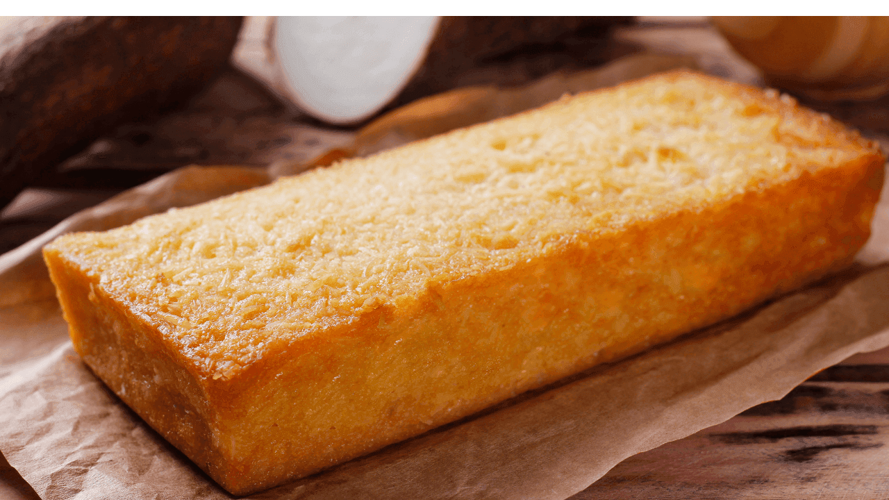 Bolo de farinha de tapioca com coco