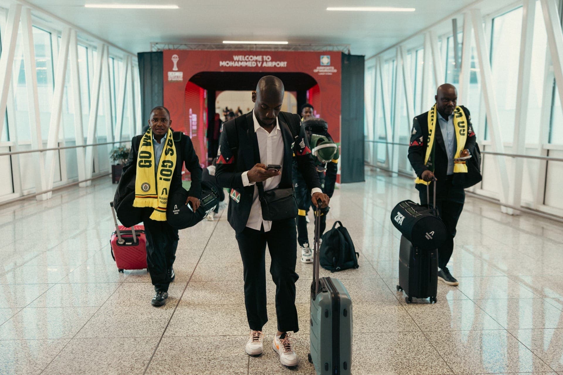 Chegada de Zimbábue para disputar a Copa Africana