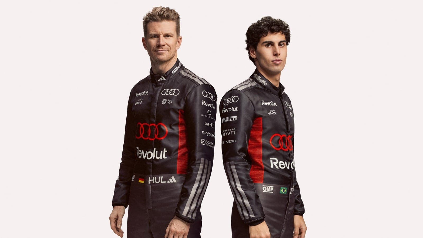 Nico Hulkenberg e Gabriel Bortoleto, pilotos da Audi na F1 em 2026