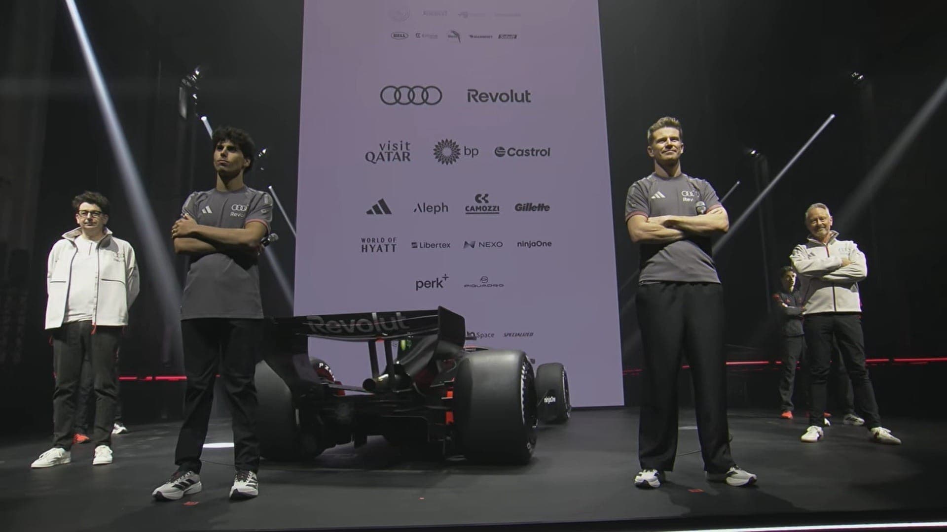 Nico Hulkenberg e Gabriel Bortoleto, pilotos da Audi na F1 em 2026