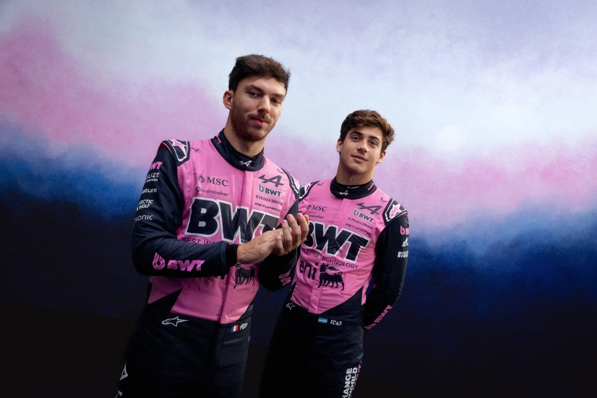 Pierre Gasly e Franco Colapinto, titulares da Alpine na F1 em 2026
