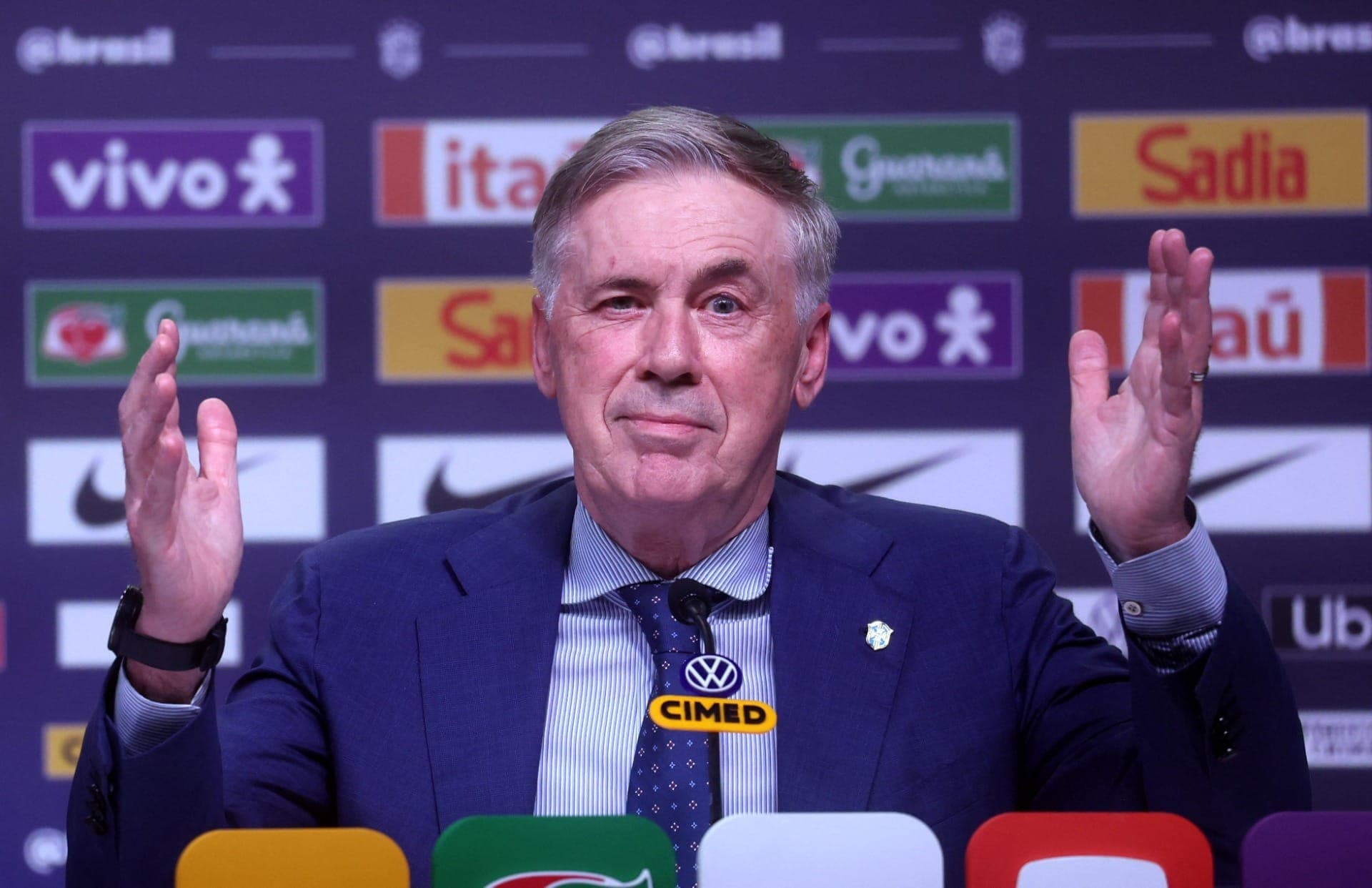 Carlo Ancelotti, técnico da Seleção Brasileira