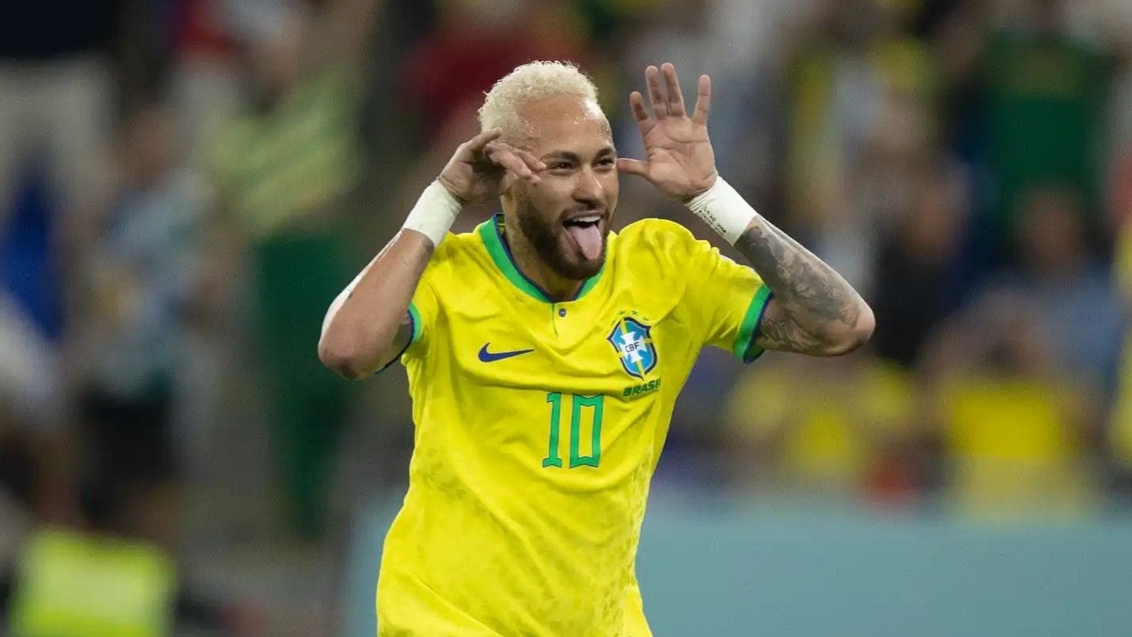Neymar durante jogo da Seleção Brasileira na Copa do Mundo de 2022, no Catar