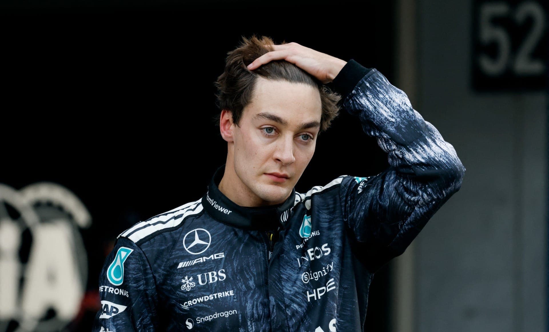 George Russell na classificação do GP do Japão de Fórmula 1