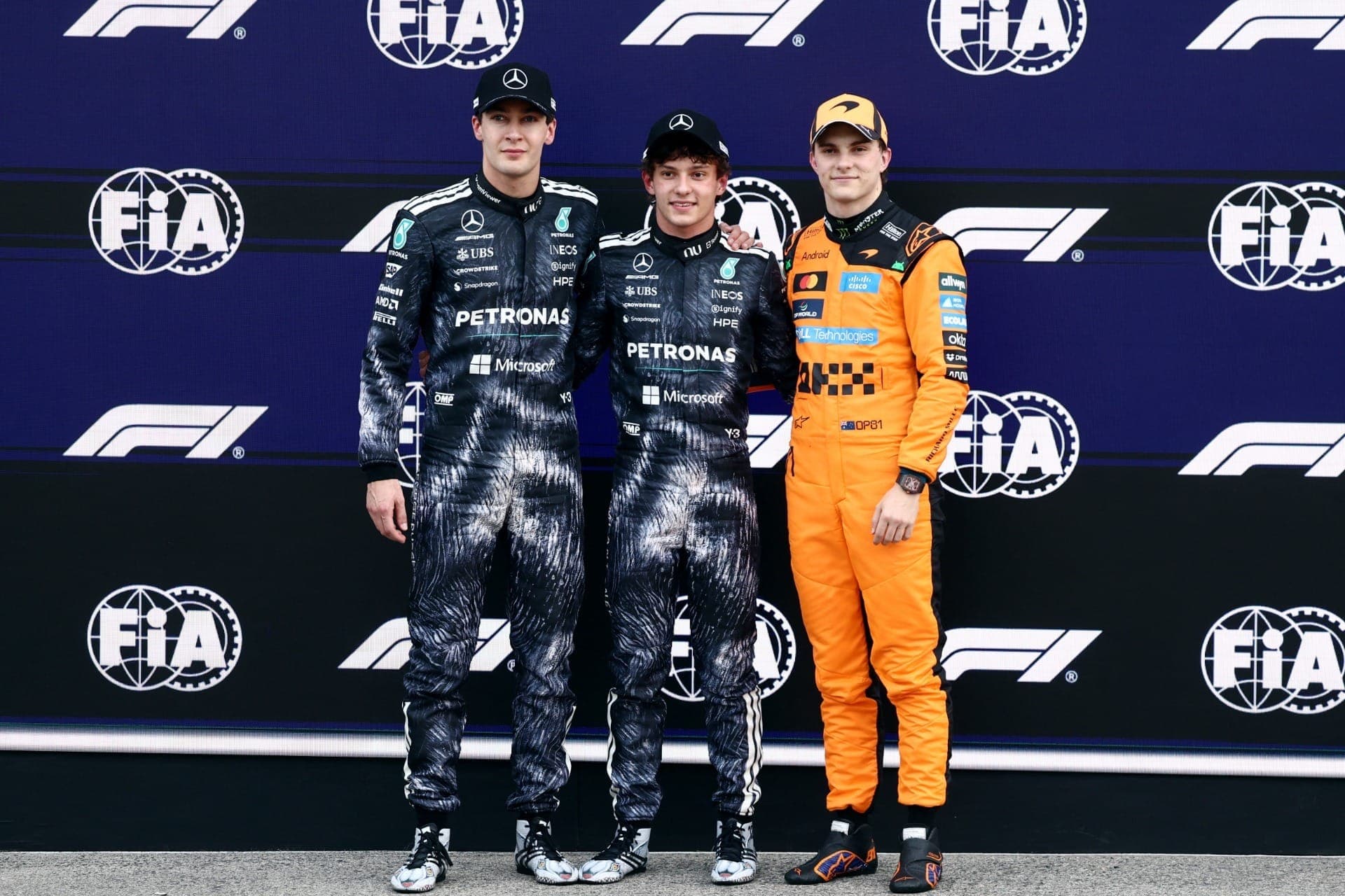 Russell, Antonelli e Piastri na classificação do GP do Japão de Fórmula 1