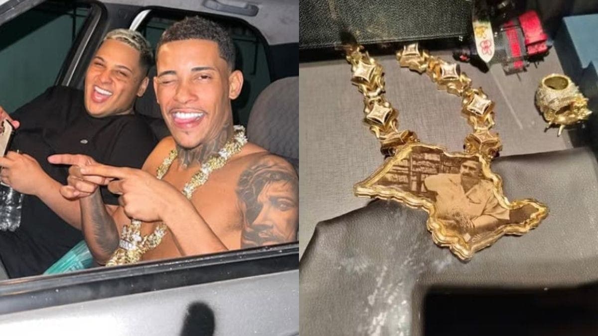 MC Ryan SP teve colar com imagem de Pablo Escobar apreendido