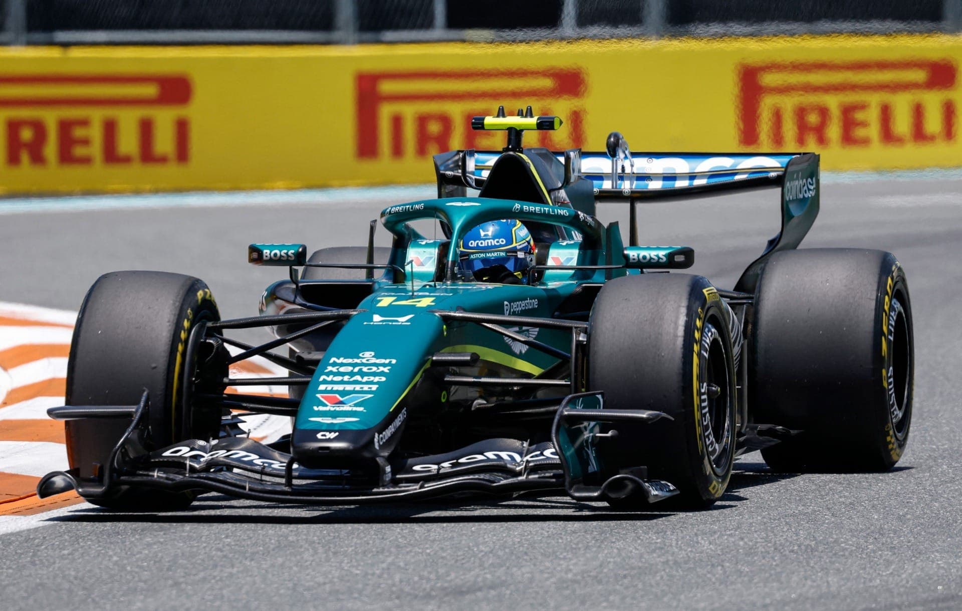 Alonso durante treinamento para a qualificação da sprint em Miami