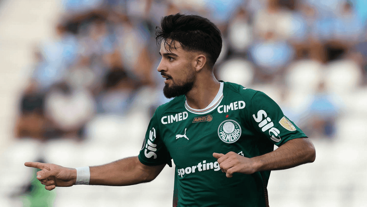 Flaco López comemora gol do Palmeiras