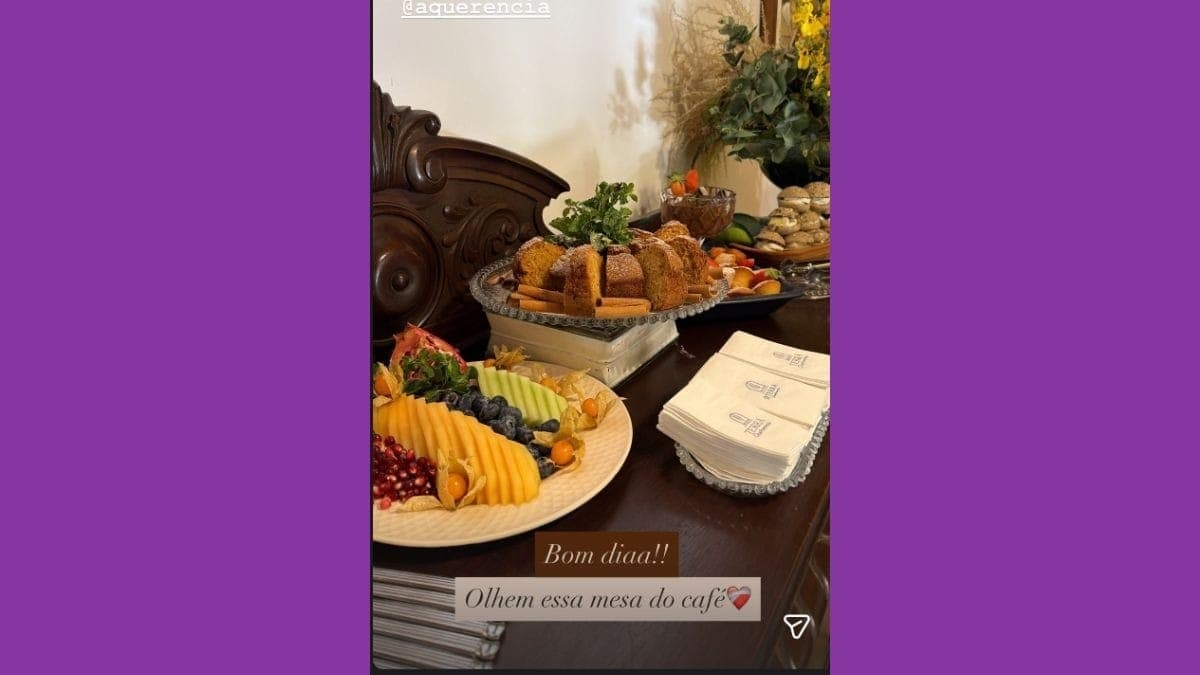 Fazenda A Querência serviu café da manhã para a família