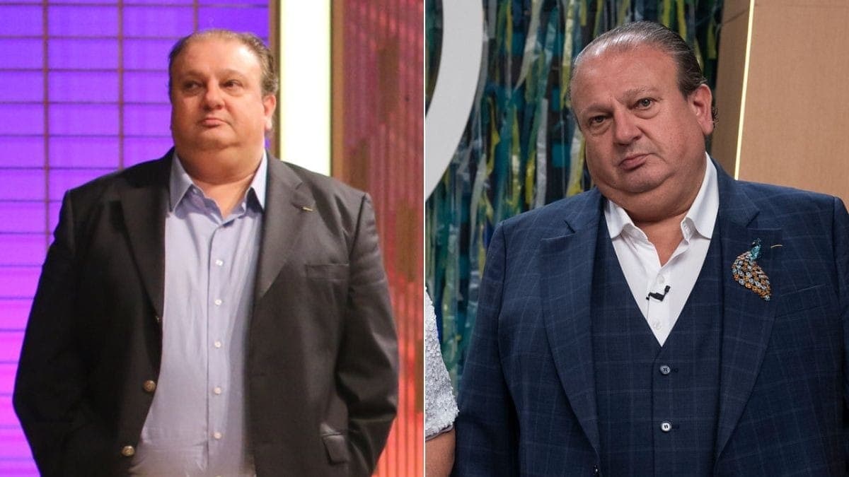 Erick Jacquin na temporada de estreia do MasterChef Brasil, em 2014, e atualmente, em 2026
