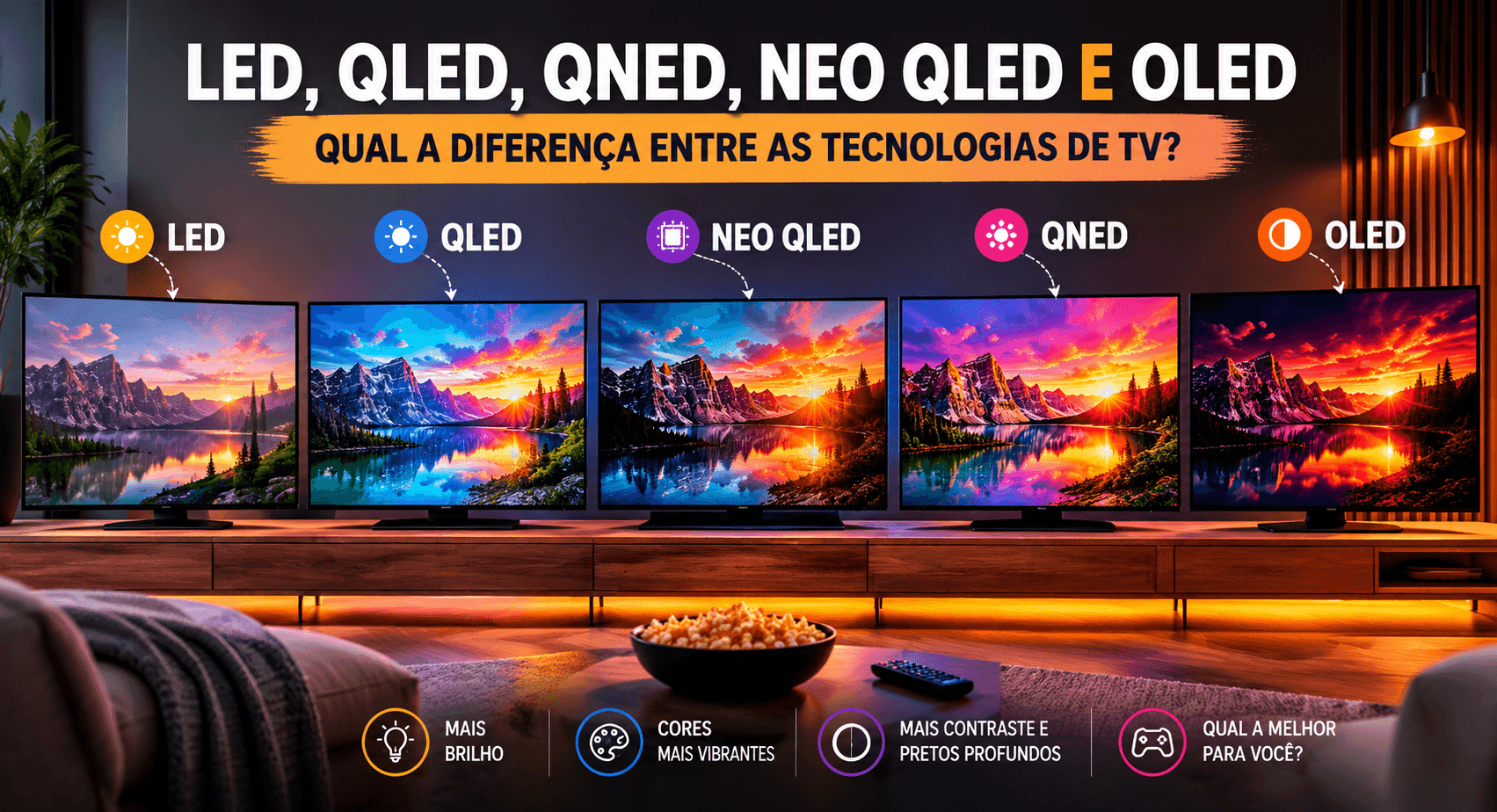 Como escolher uma TV pra Copa? Veja diferenças entre LED, QLED e OLED