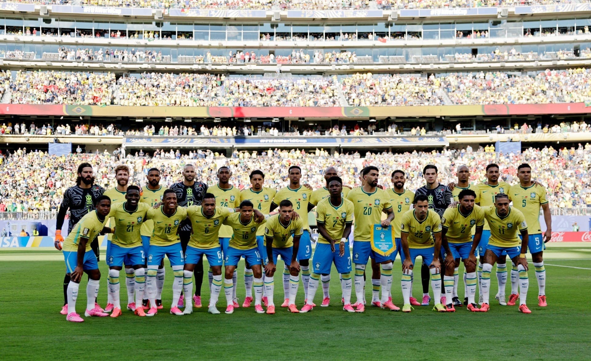 Foto oficial do Brasil antes do jogo