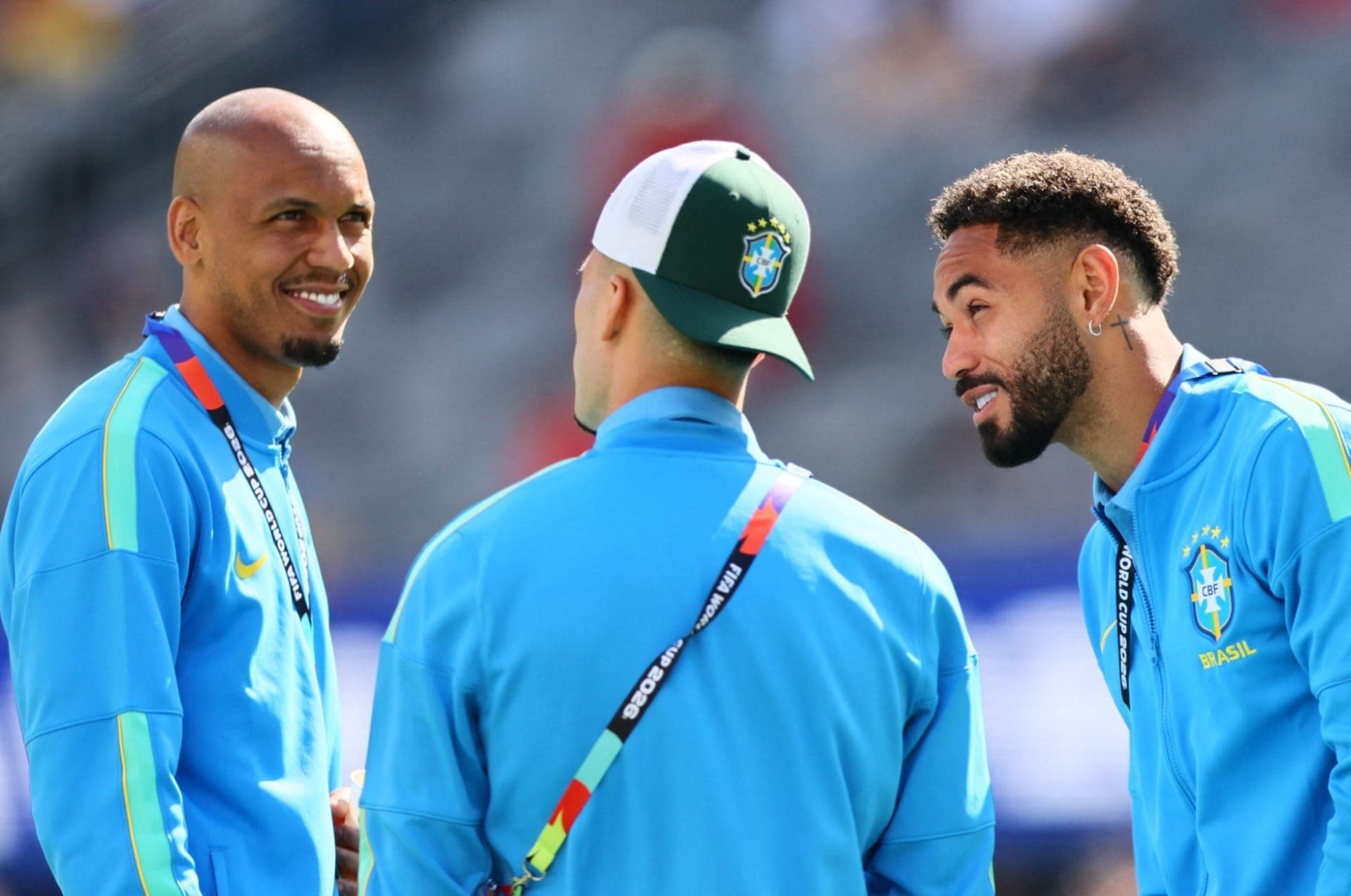 Jogadores do Brasil conversam antes do confronto com Marrocos