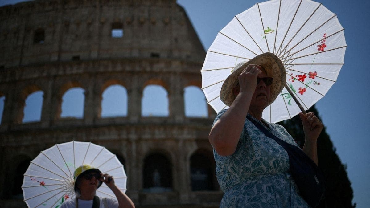 Onda de calor em Roma, na Itália