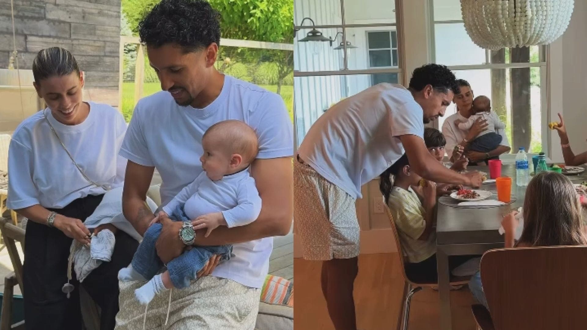 Marquinhos curtiu a folga com a família