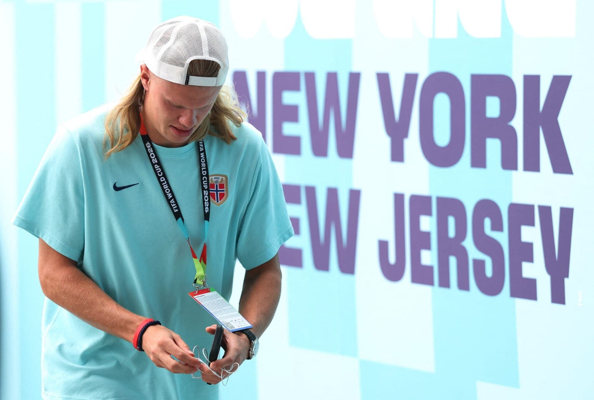Haaland entra no estádio de Nova Jersey para jogo contra Brasil