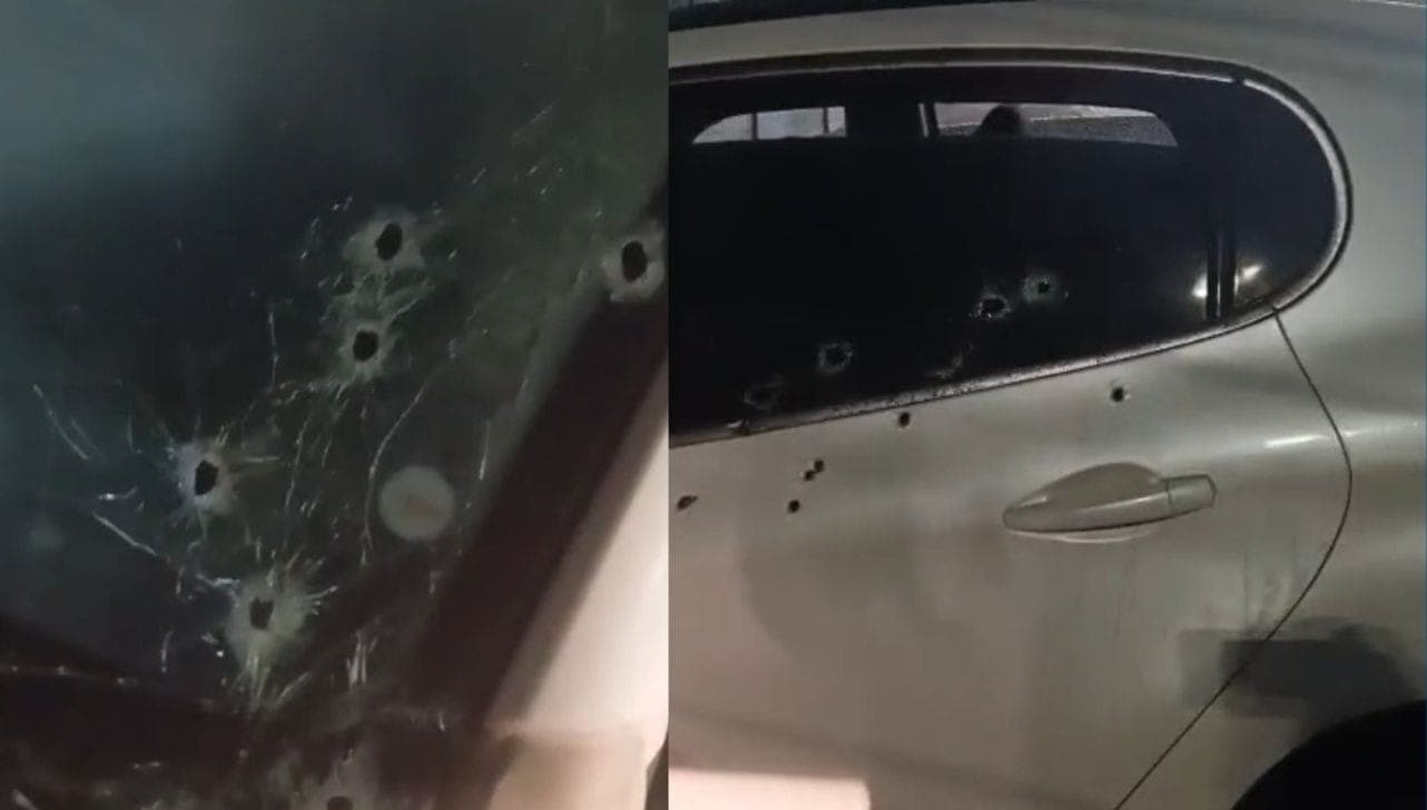 Marcas de tiros no carro