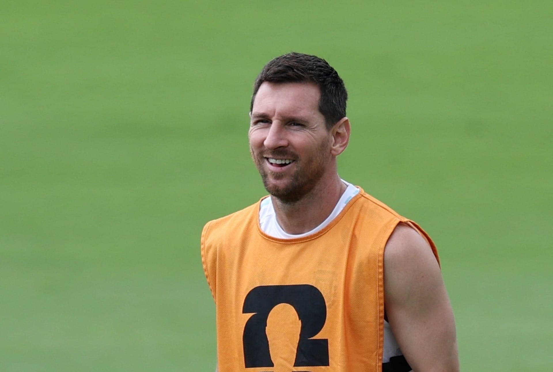 O craque argentino Lionel Messi durante treino da Argentina