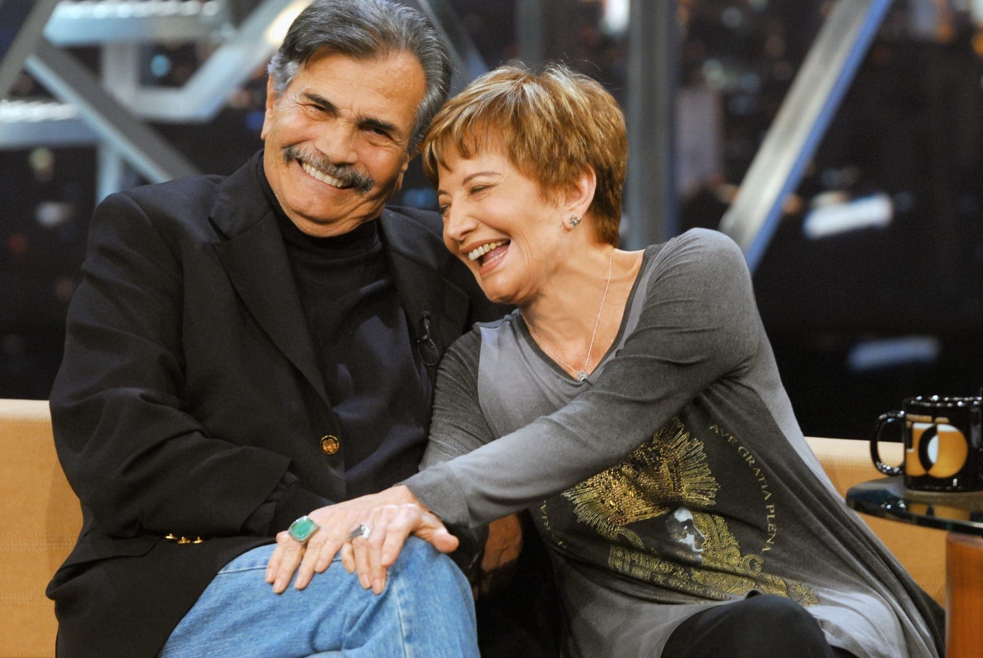 Tarcísio Meira e Glória Menezes no programa do Jô Soares