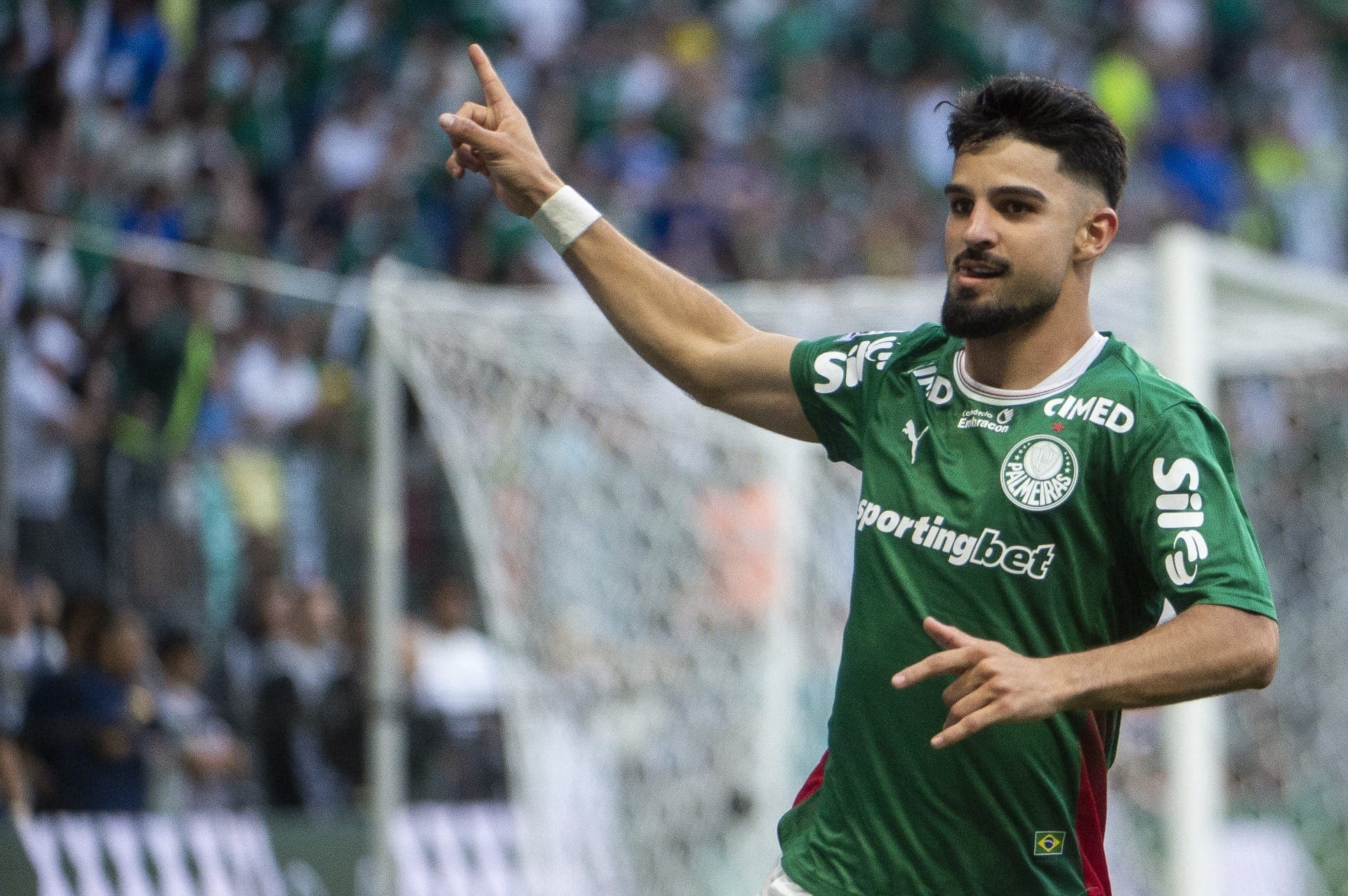 Flaco López comemora gol do Palmeiras
